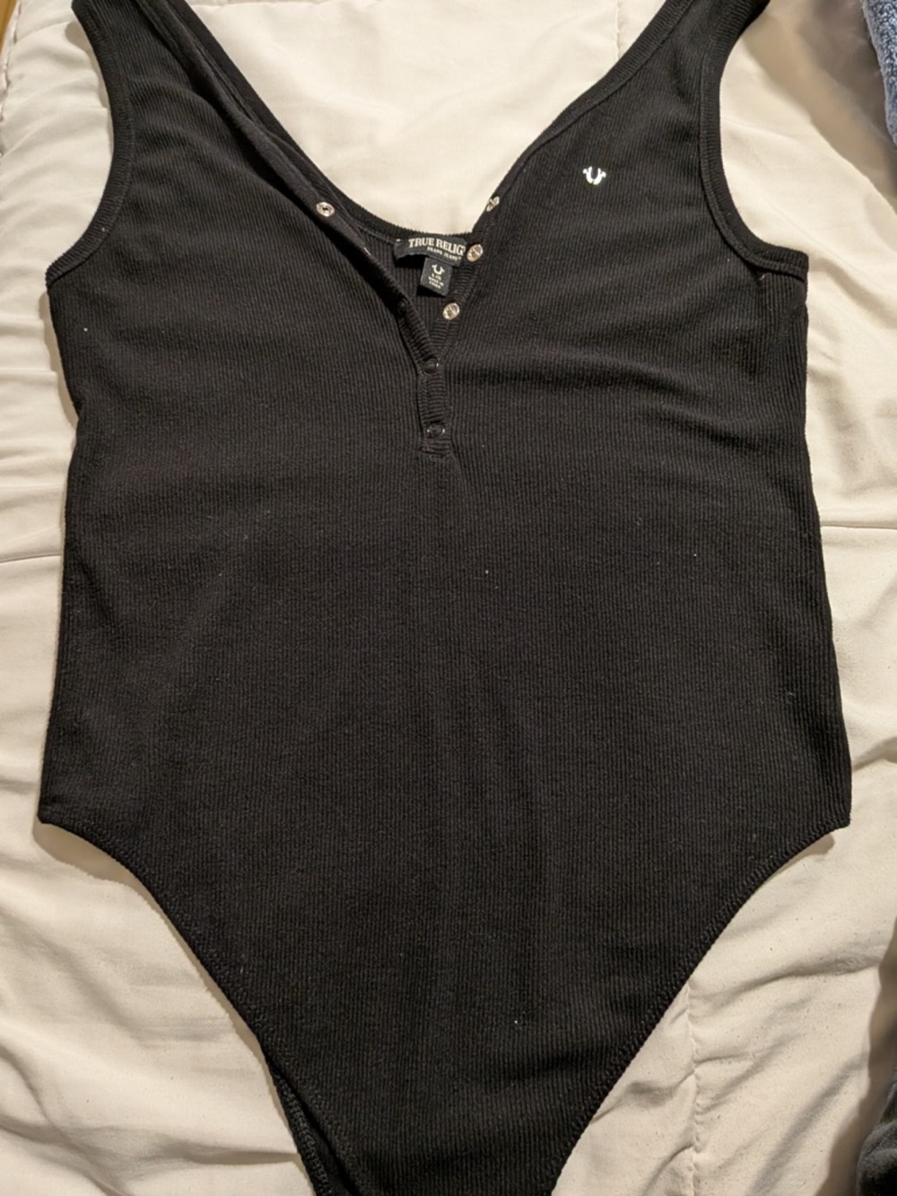 True Religion Black Ribbed women One-Piece Bodysuit